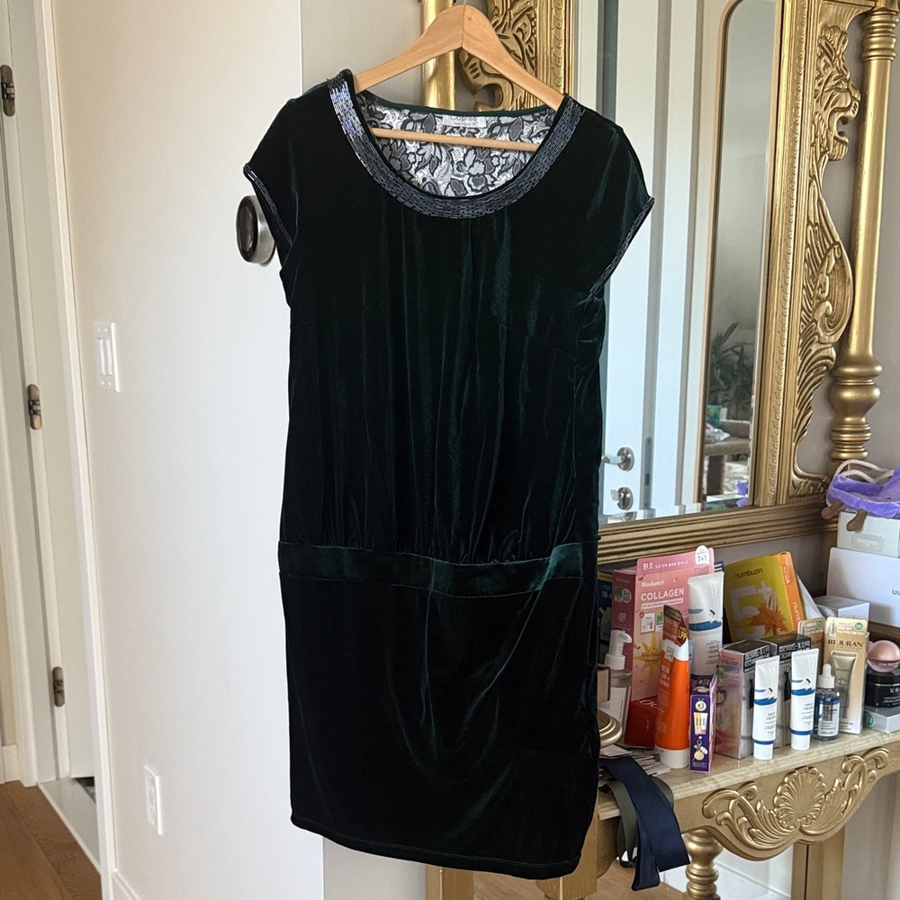 Elegant Green Velvet Dress